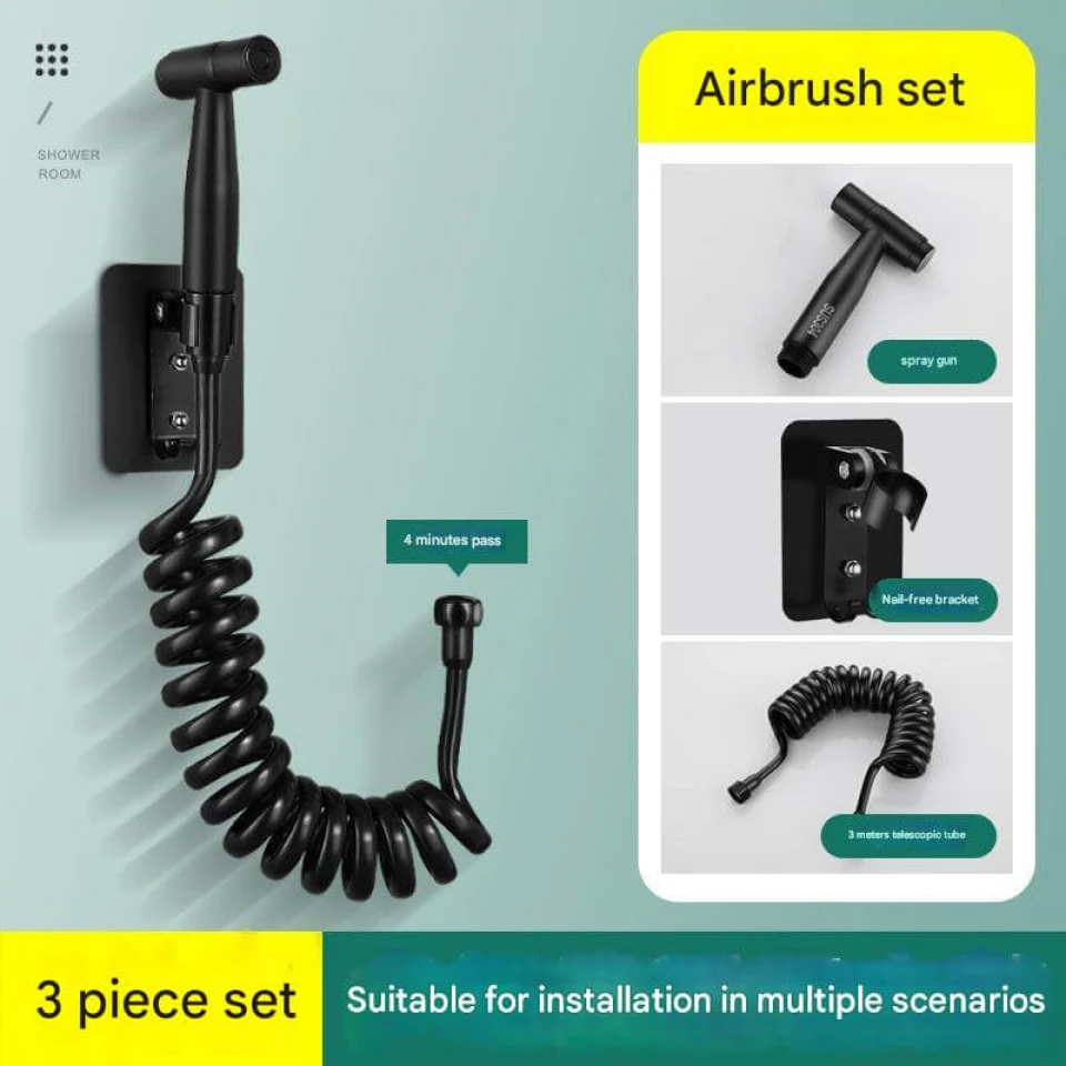 Matte Black High-Pressure Toilet & Bathroom Cleaning Spray Gun | Home Use