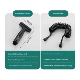 Matte Black High-Pressure Toilet & Bathroom Cleaning Spray Gun | Home Use