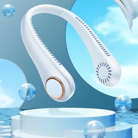 Portable Neck Fan, Hands Free Bladeless Fan, Cooling Personal Fans, 3 Speeds Adjustment USB Hanging Neck Fan, Headphone Design, Wearable Personal Fan, USB Powered, Rechargeable