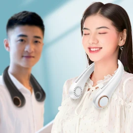 Portable Neck Fan, Hands Free Bladeless Fan, Cooling Personal Fans, 3 Speeds Adjustment USB Hanging Neck Fan, Headphone Design, Wearable Personal Fan, USB Powered, Rechargeable