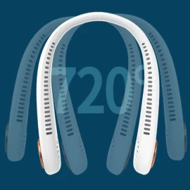 Portable Neck Fan, Hands Free Bladeless Fan, Cooling Personal Fans, 3 Speeds Adjustment USB Hanging Neck Fan, Headphone Design, Wearable Personal Fan, USB Powered, Rechargeable