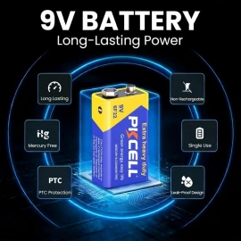 PKCELL 9V (6F22) Extra Heavy Duty batareya yüksək performanslı enerji mənbəyidir. Stabil işləmə və uzun istifadə müddəti sayəsində həm ev, həm də biznes istifadəçiləri üçün uyğundur.