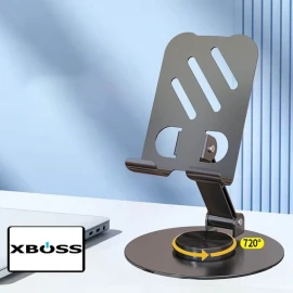 Adjustable Metal Phone & Tablet Stand | 720° Rotating, Foldable, Portable Desk Holder for Office & Live Streaming